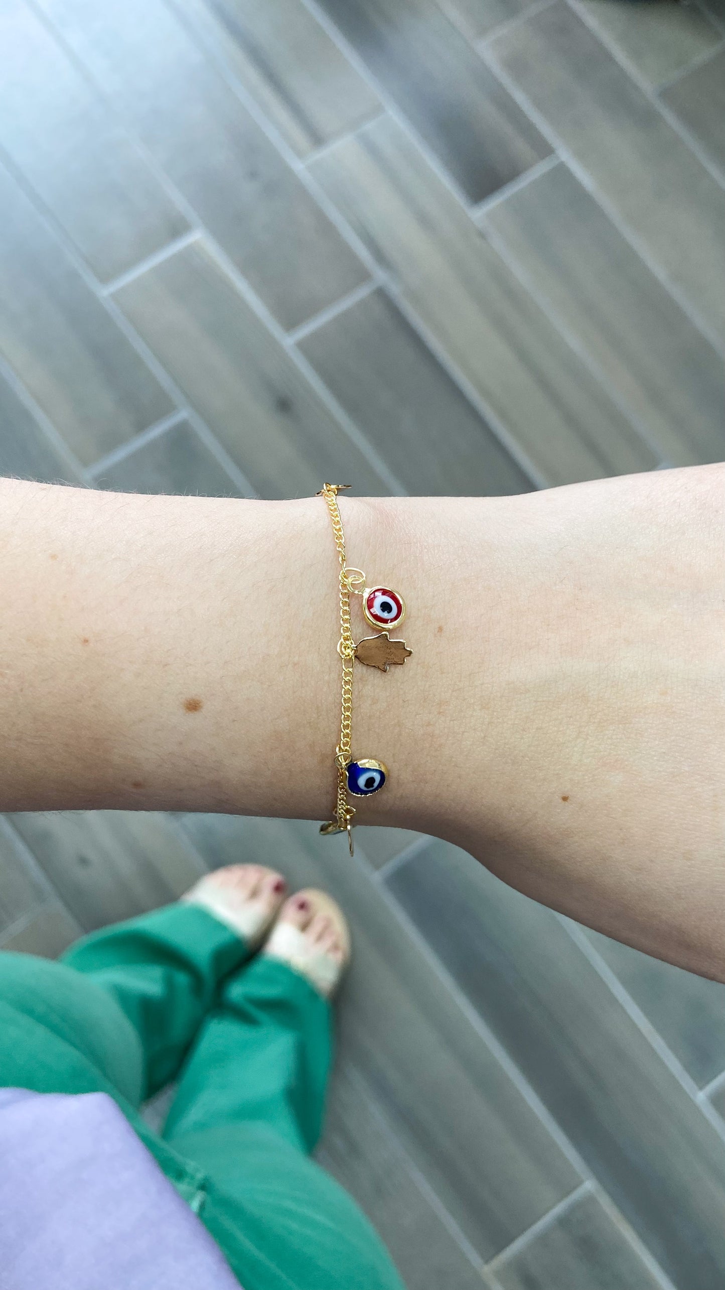 Pulsera mano fatima ojos colores #M1