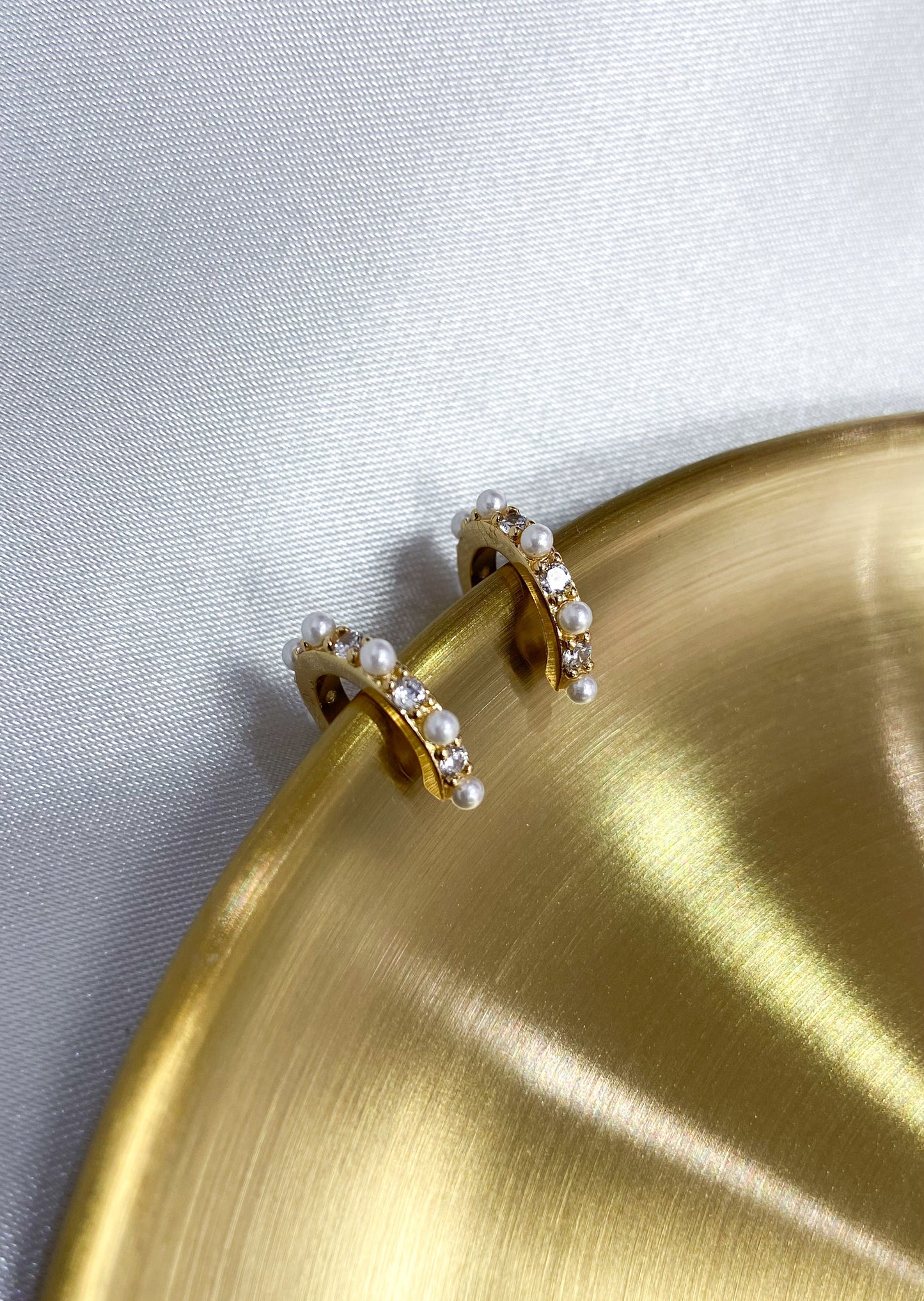Aretes perlas zirconia #169