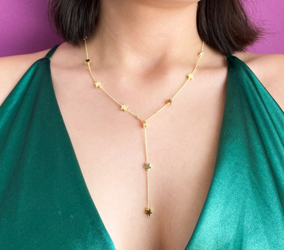 Collar estrellas solidas colgantes #M4
