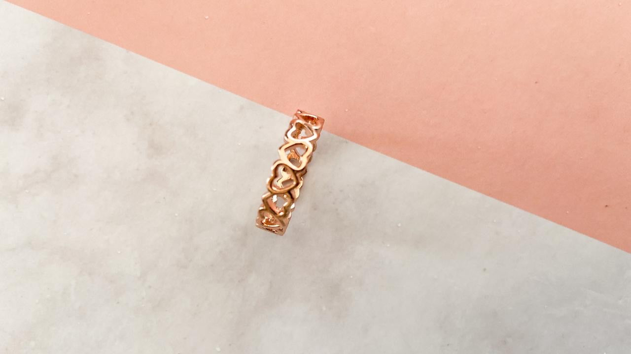 Anillo #22 corazon dorado/rose gold