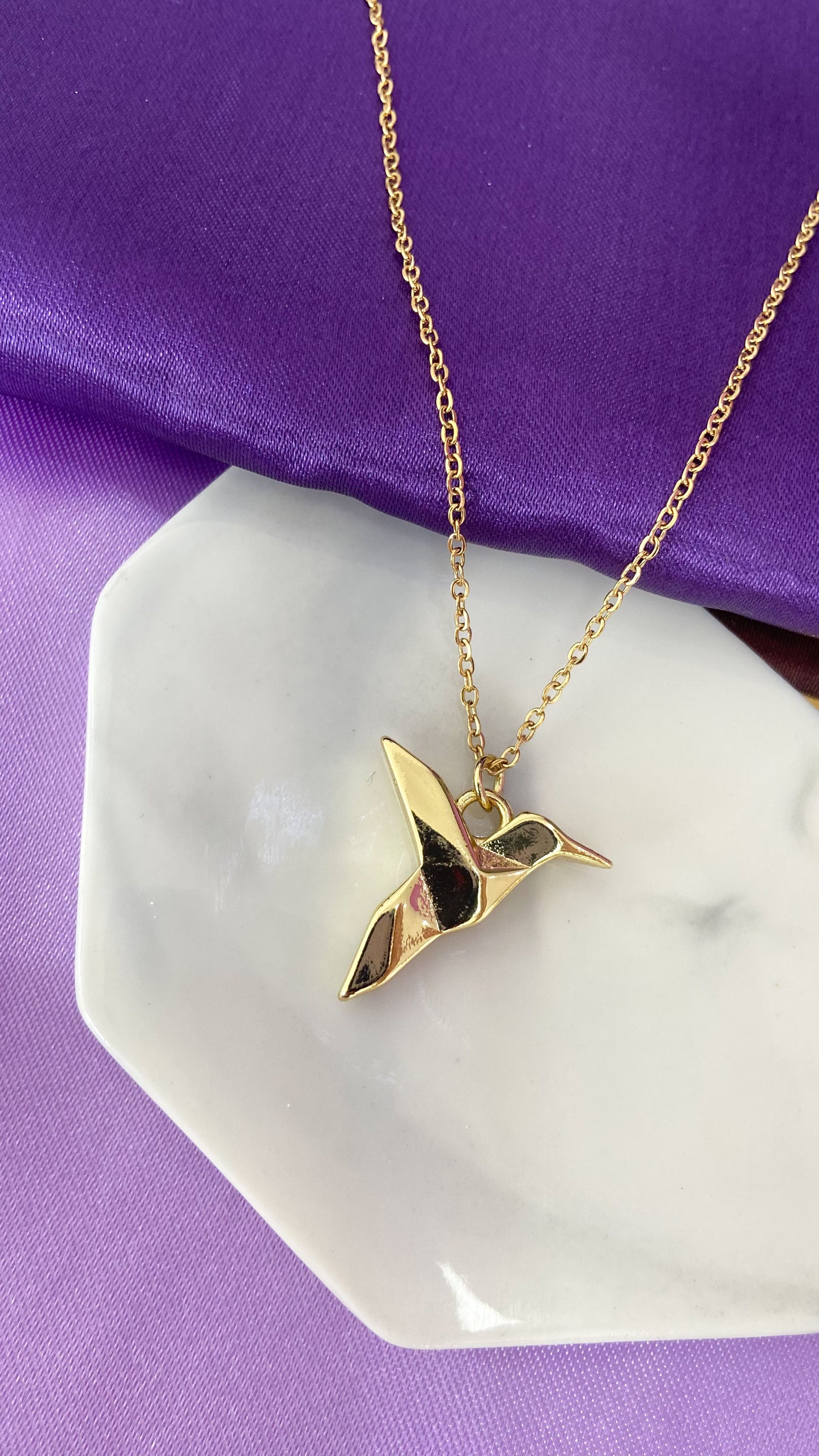 Collar colibri origami #J