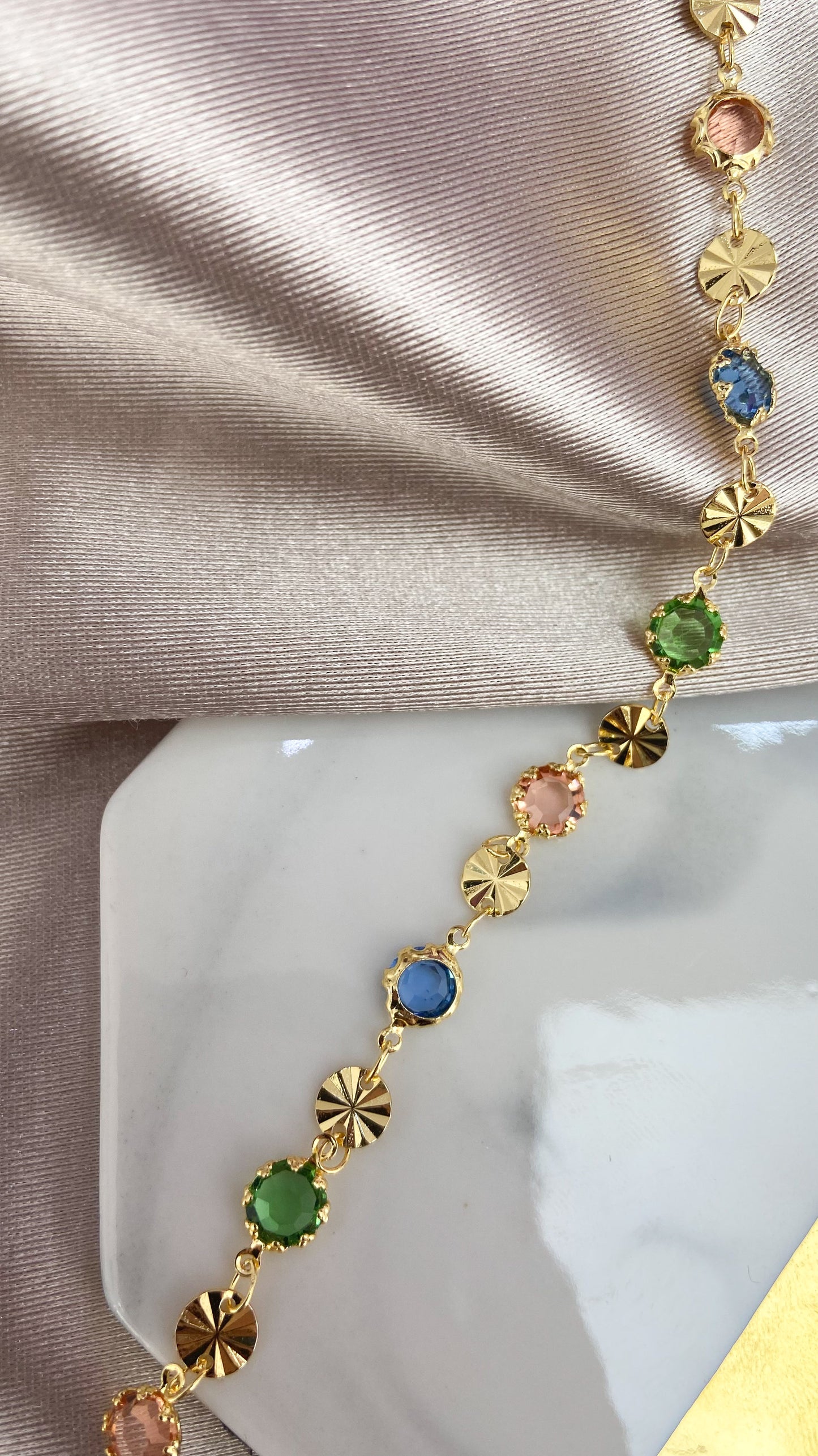 Tobillera circulos colores Zirconia #M16