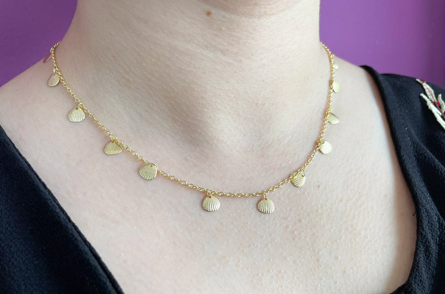 Choker conchas colgantes #M18.1