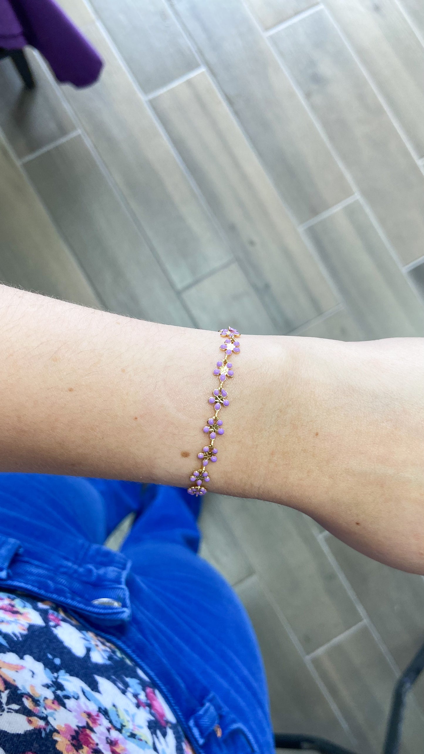 Pulsera flor morada #M8.2