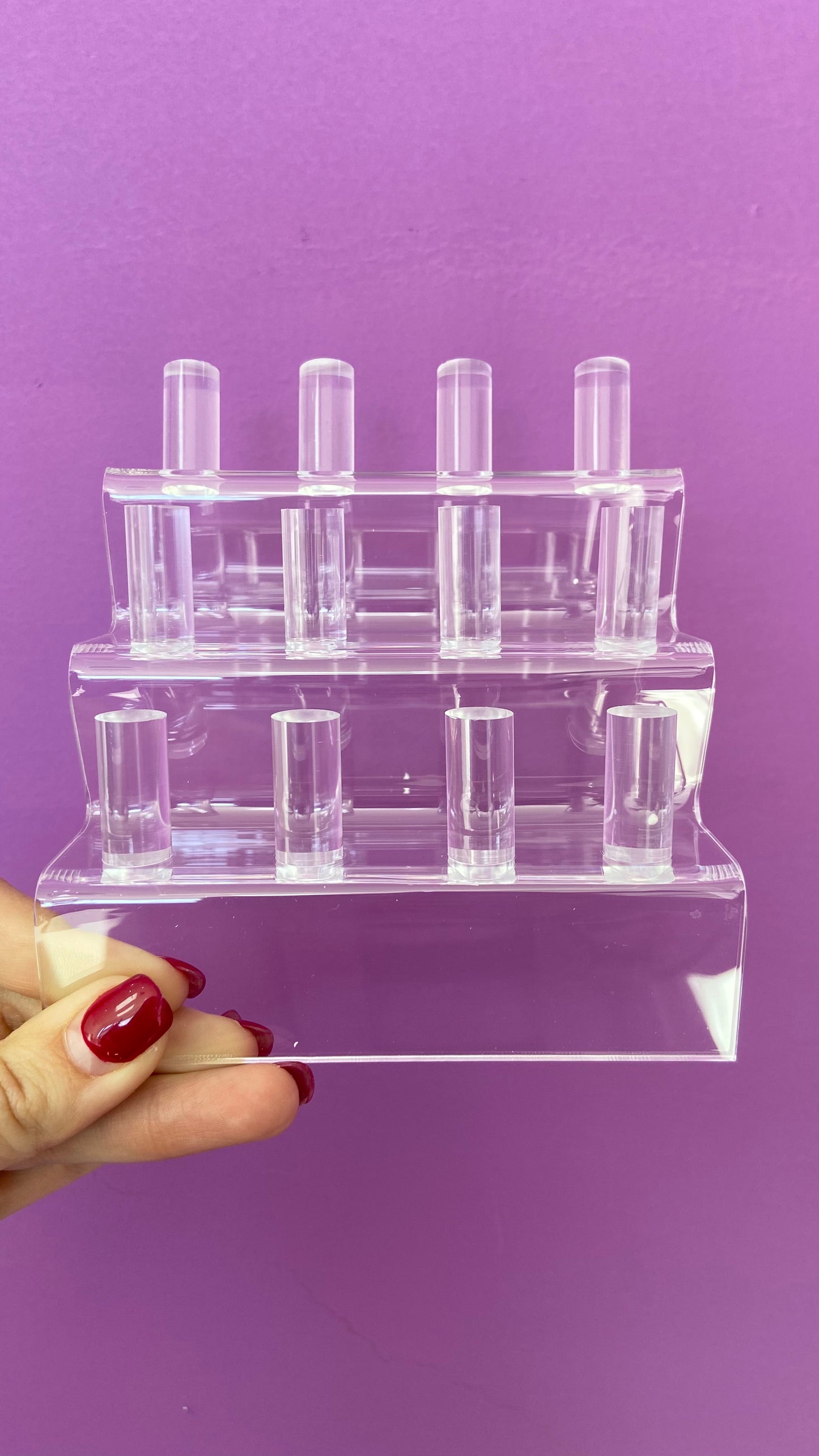 Exhibidor transparente de 12 anillos