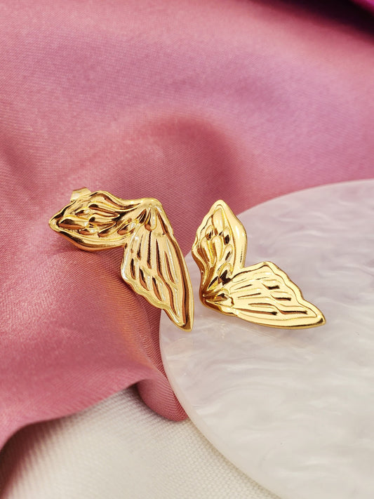 Aretes media mariposa irregular plana #F20