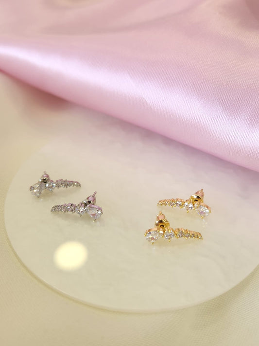 Aretes curveados zirconia # E7.2