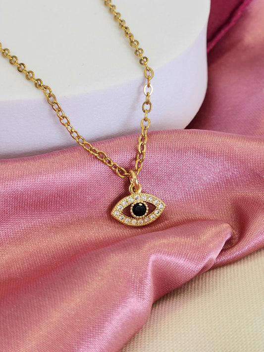 Collar ojo zirconia negra #F10
