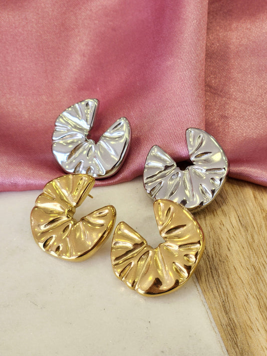 Aretes circulo incompleto plateado #K83 #K40.1