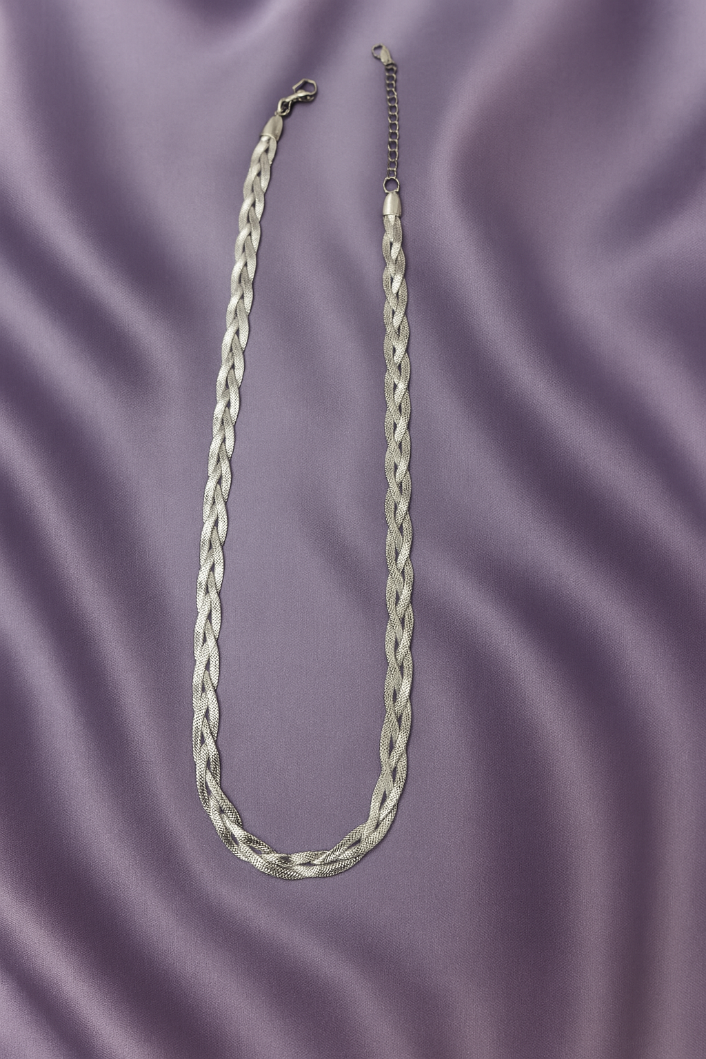Collar trenzado plateado #A0.5