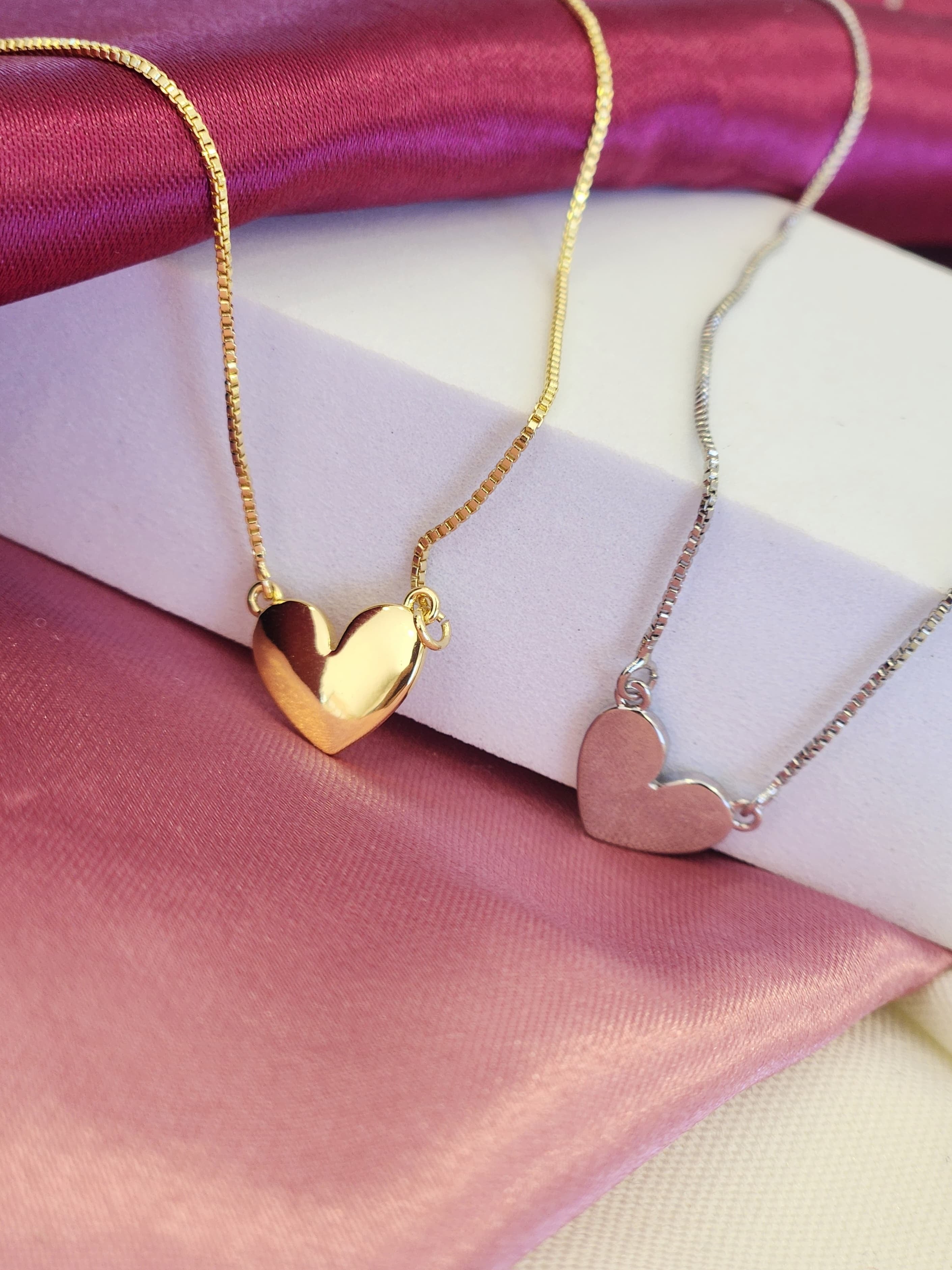 Collar corazon solido chico #G32