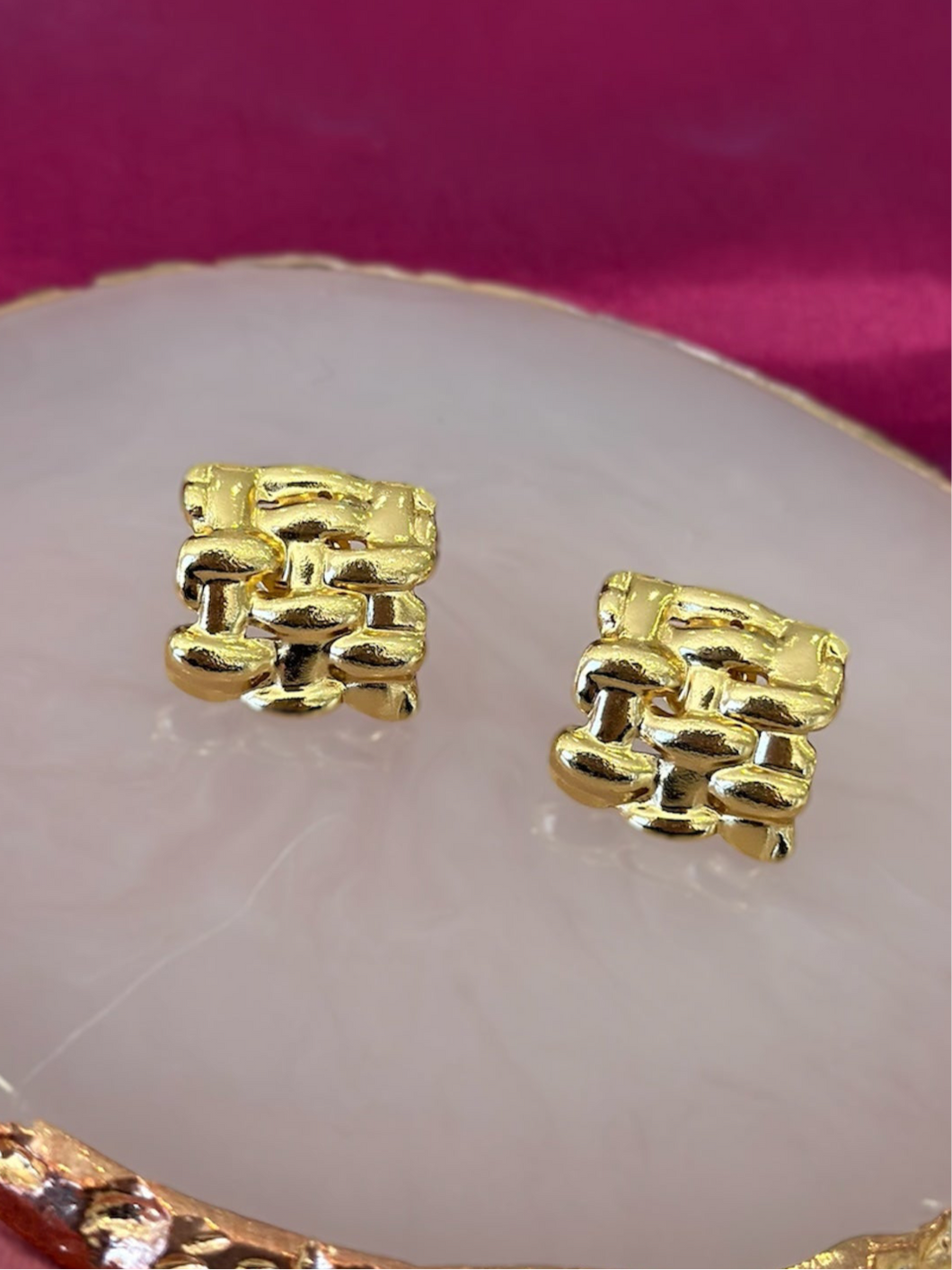 Aretes cuadrados trenzado #77