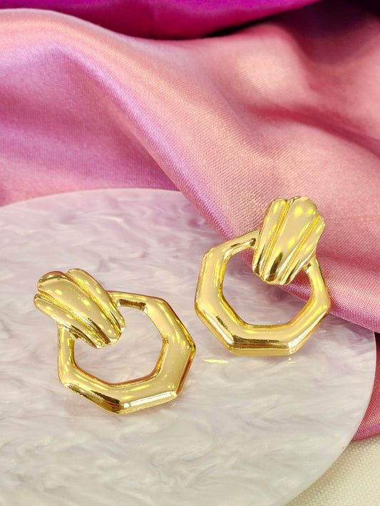 Aretes hexagonales colgantes lineas central #R22