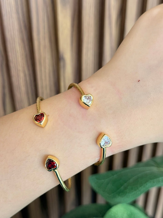 Pulsera rigida corazones #C122.1