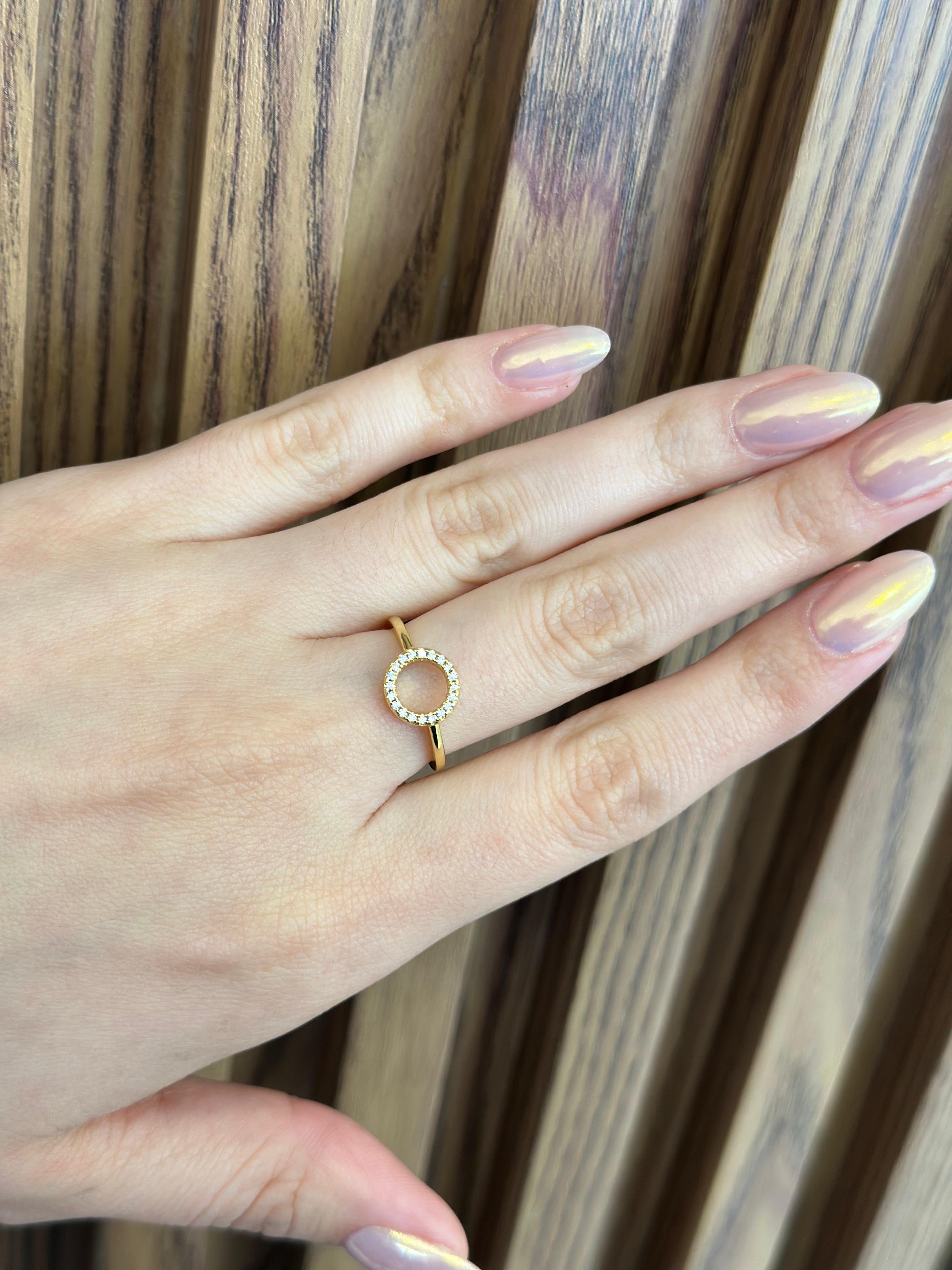 Anillo circulo zirconia