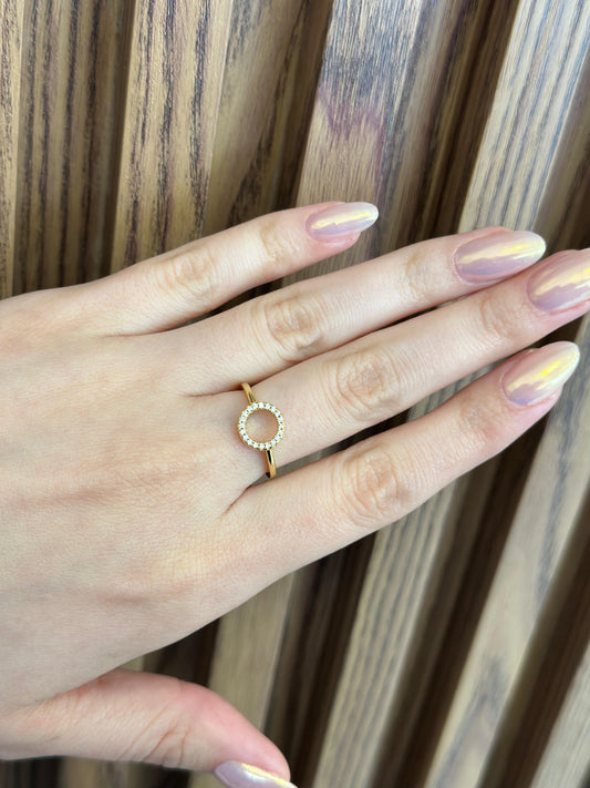 Anillo circulo zirconia #161