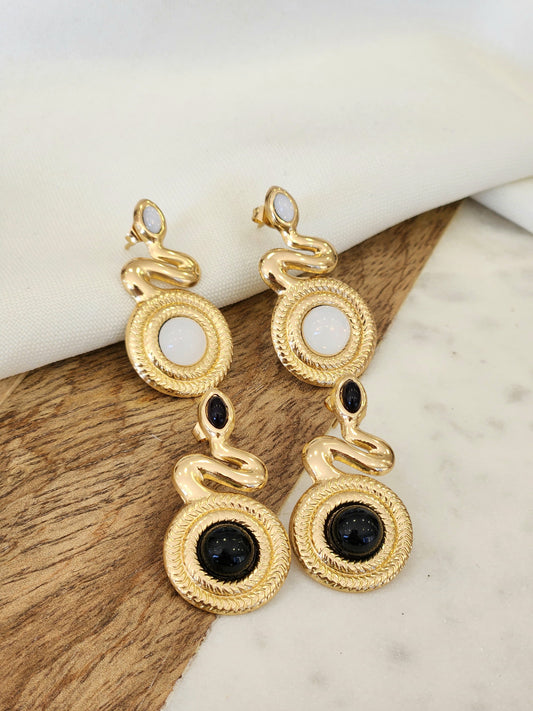 Aretes serpiente circulo #J19