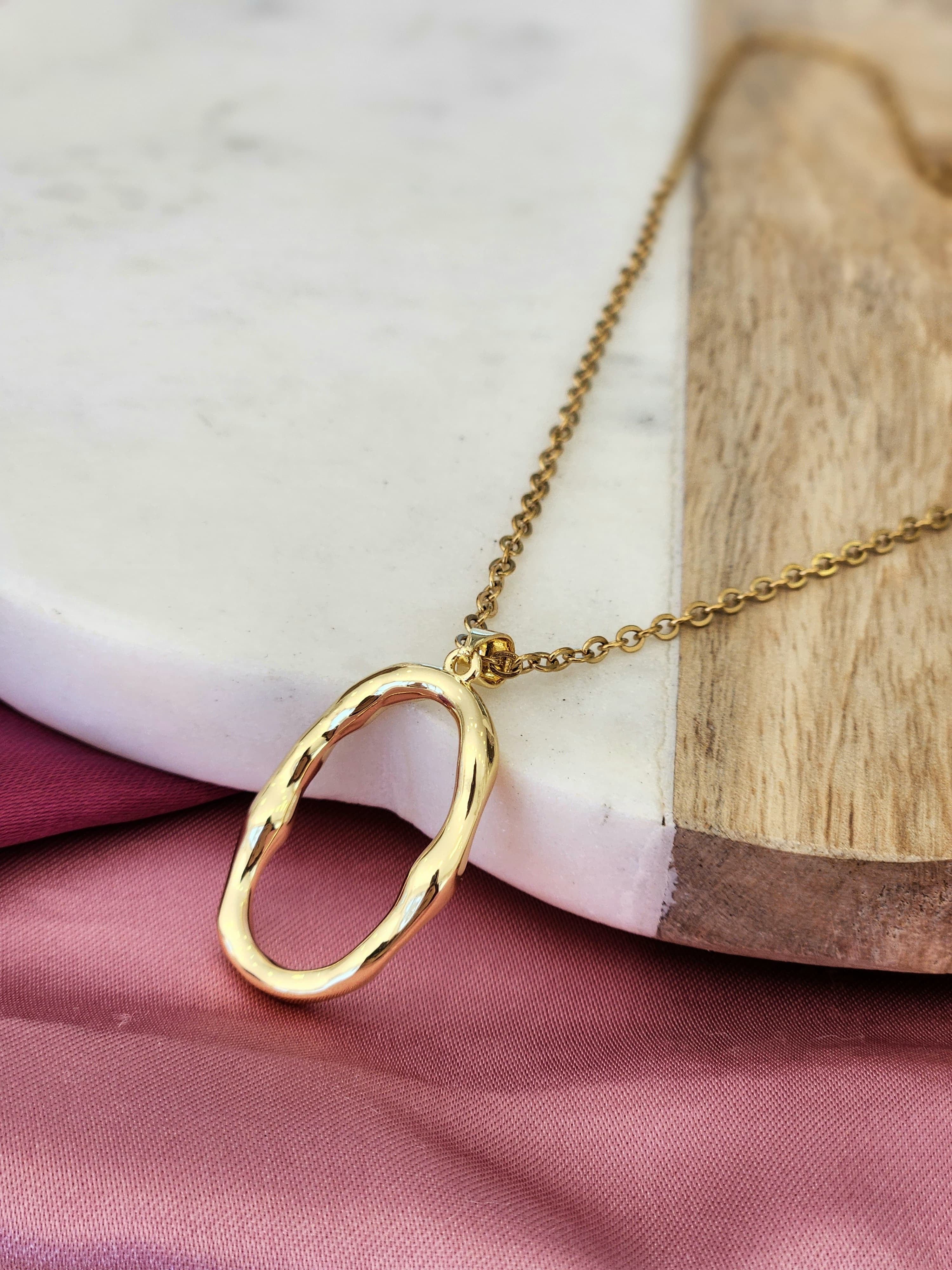 Collar circulo hueco #G