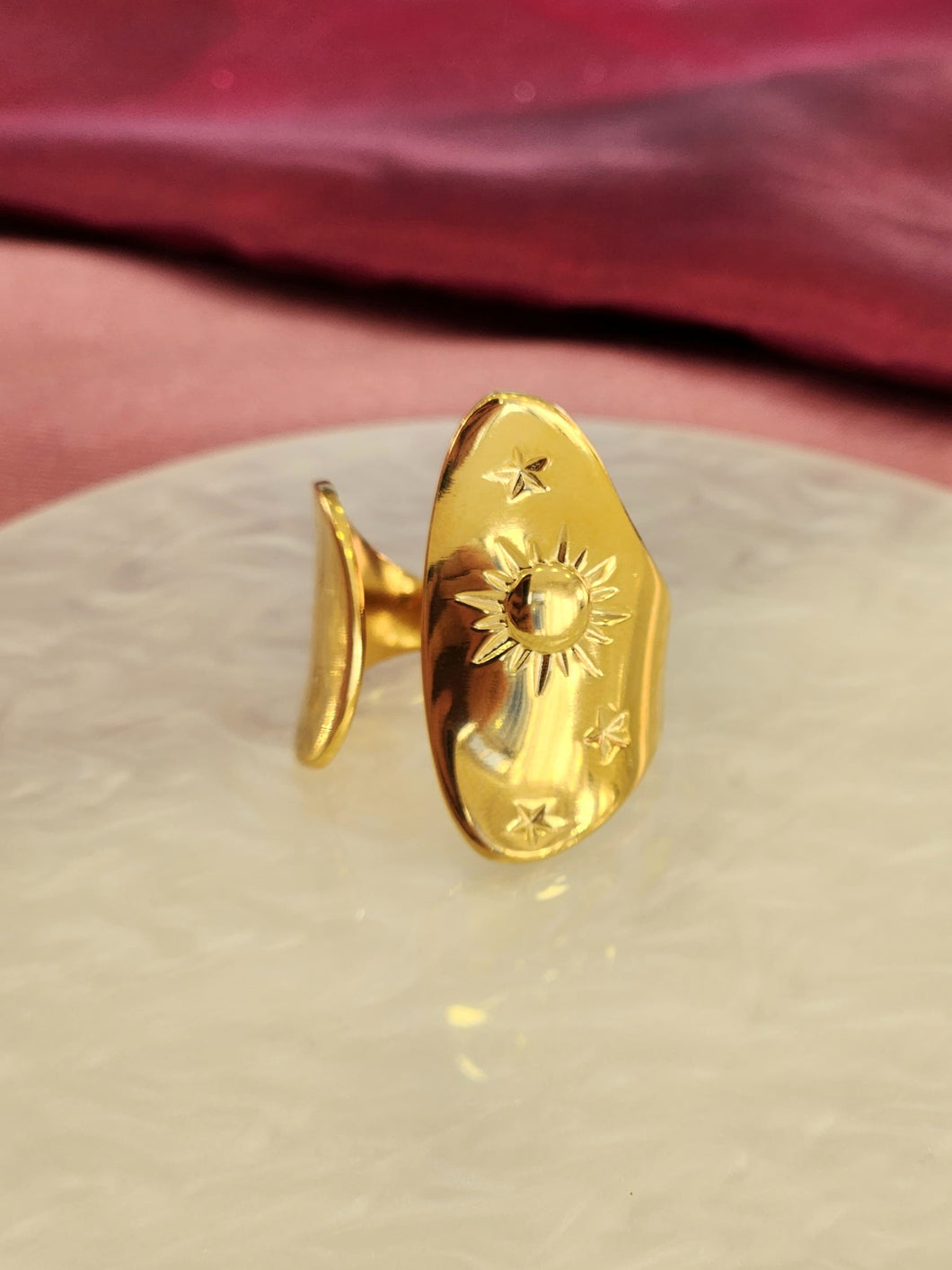 Anillo sol estrellas #F14