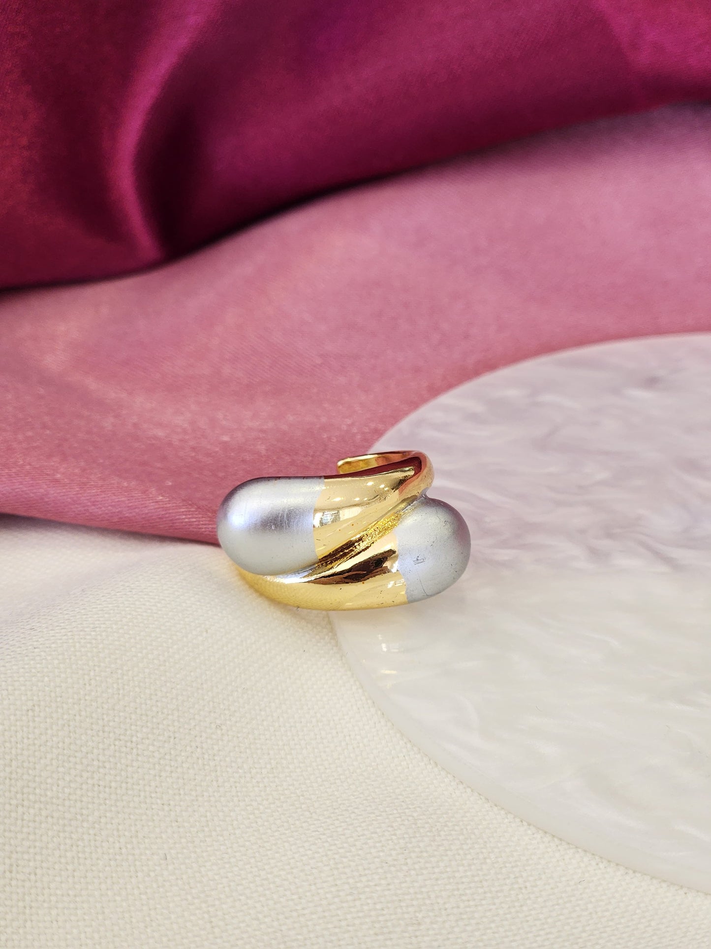 Anillo doble gota pegado #H11