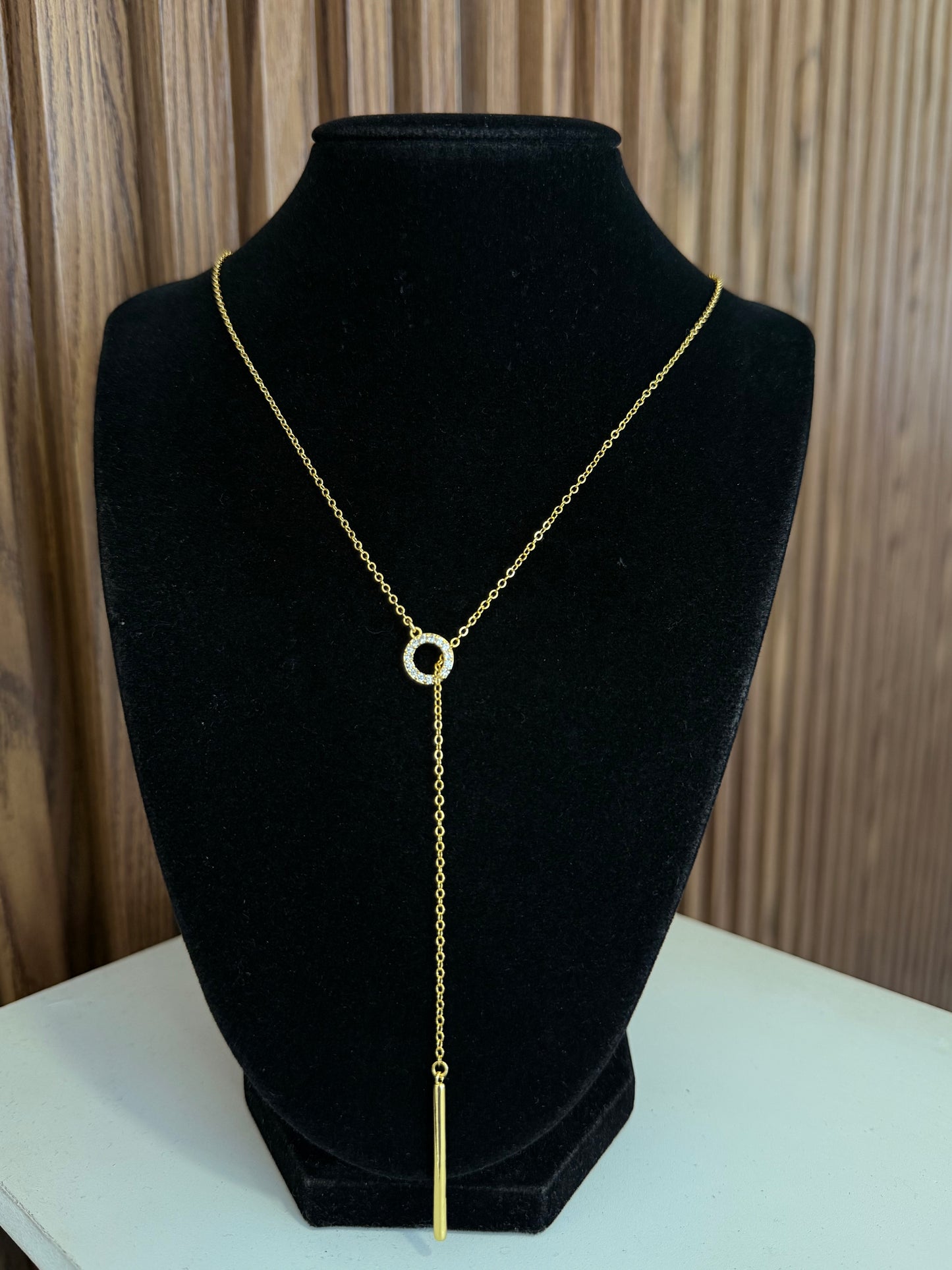 Collar corbatin circulo zirconia # 49