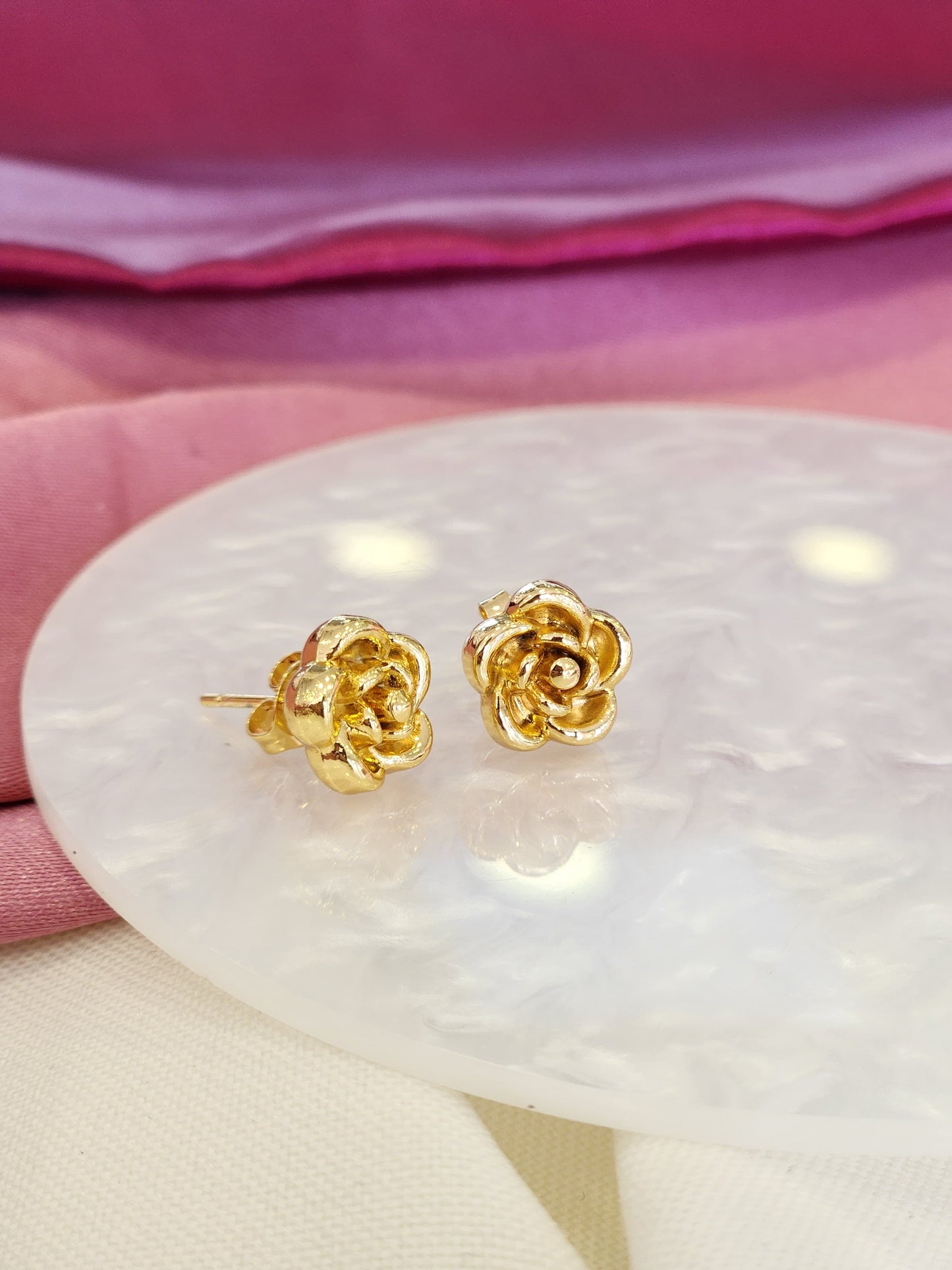 Aretes rosa pequeña #A24.2
