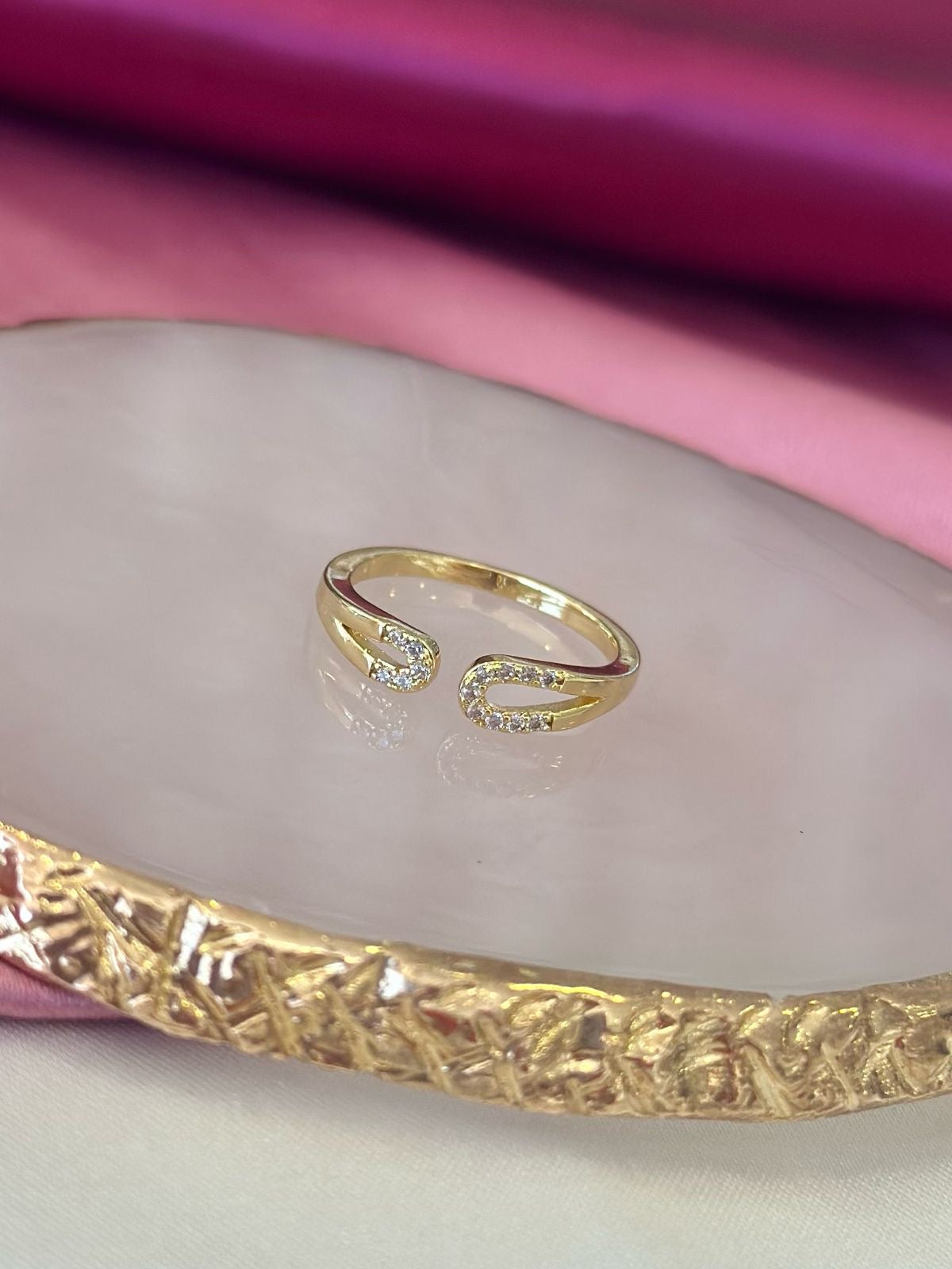 Anillo doble abertura zirconia #135