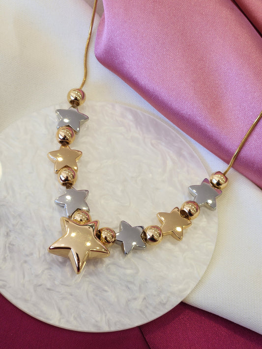 Collar estrellas  infladas bicolor #G1 #G3
