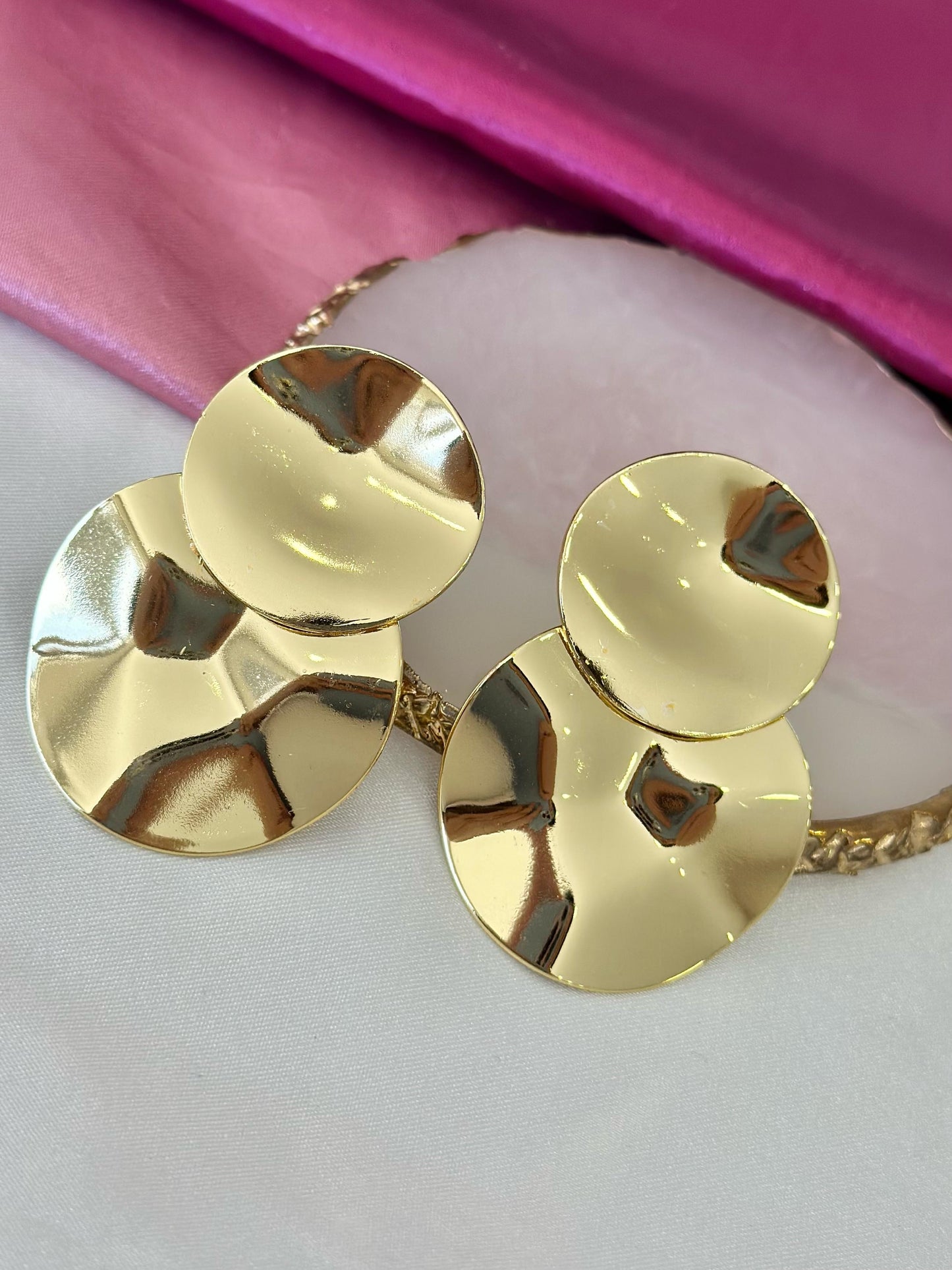 Aretes doble circulo ondulado #C198