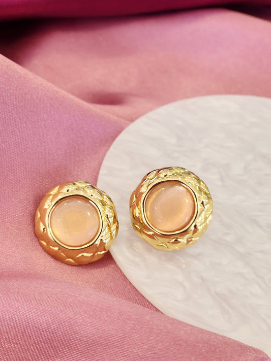 Aretes redondos rosados #C199