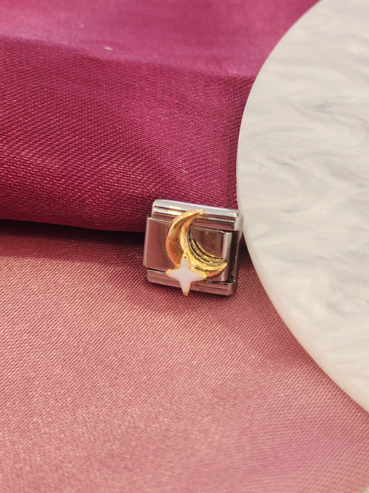 Charm luna estrella blanca