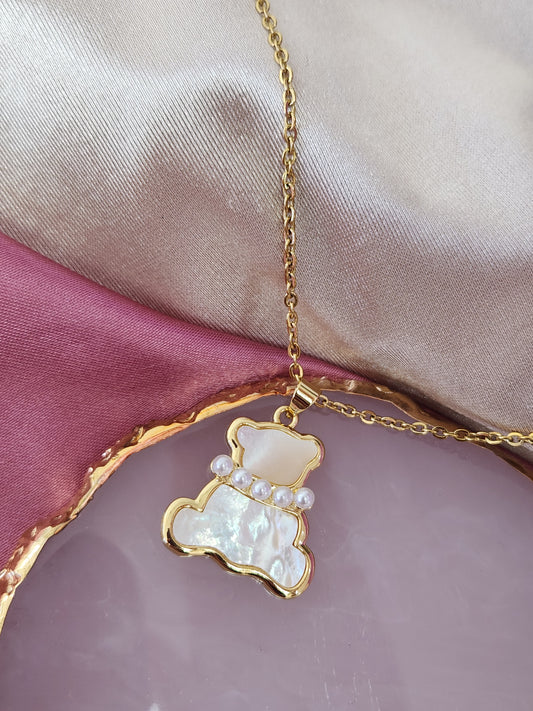 Collar oso perlas #Y