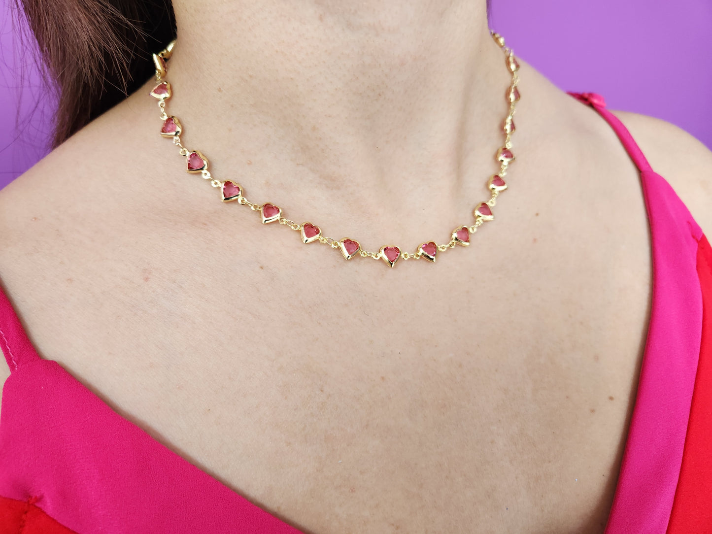 Choker corazones colores #M5
