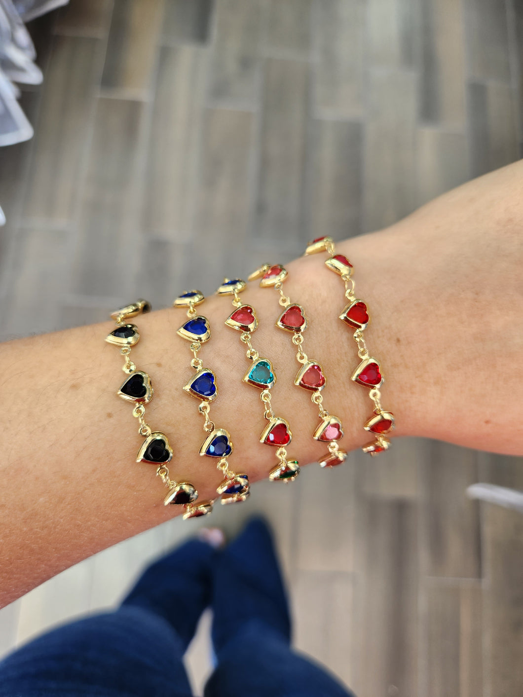 Pulsera corazones colores