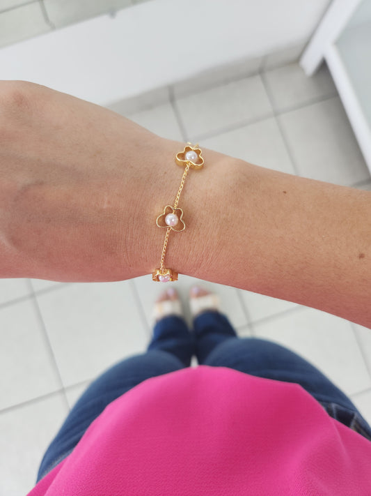 Pulsera mariposas perlas #M11
