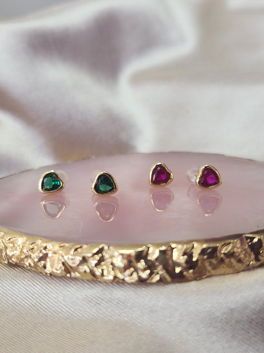 Aretes corazon colores #131A