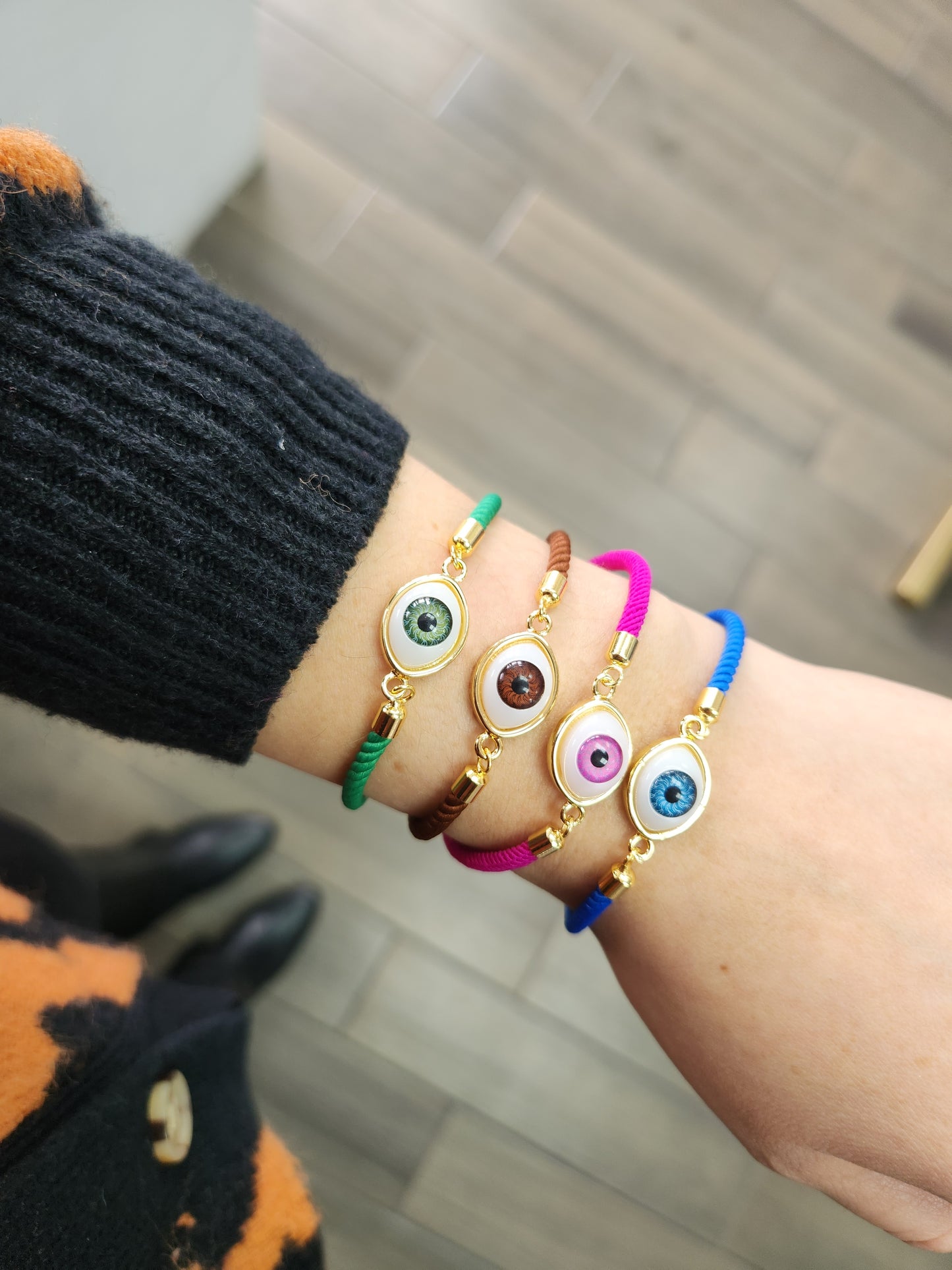 Pulsera ojo tela colores #41