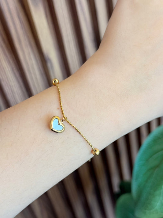 Pulsera corazon madre perla chico