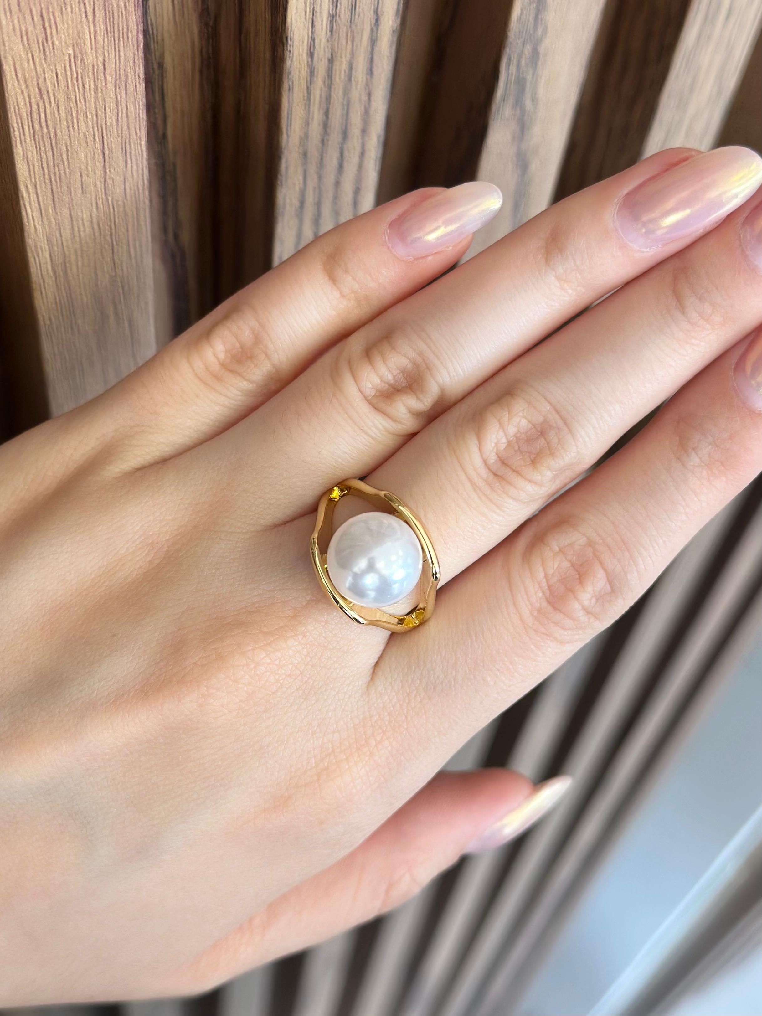 Anillo broche perla