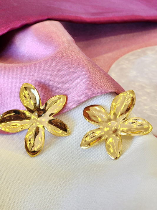 Aretes petalos marcados #L14