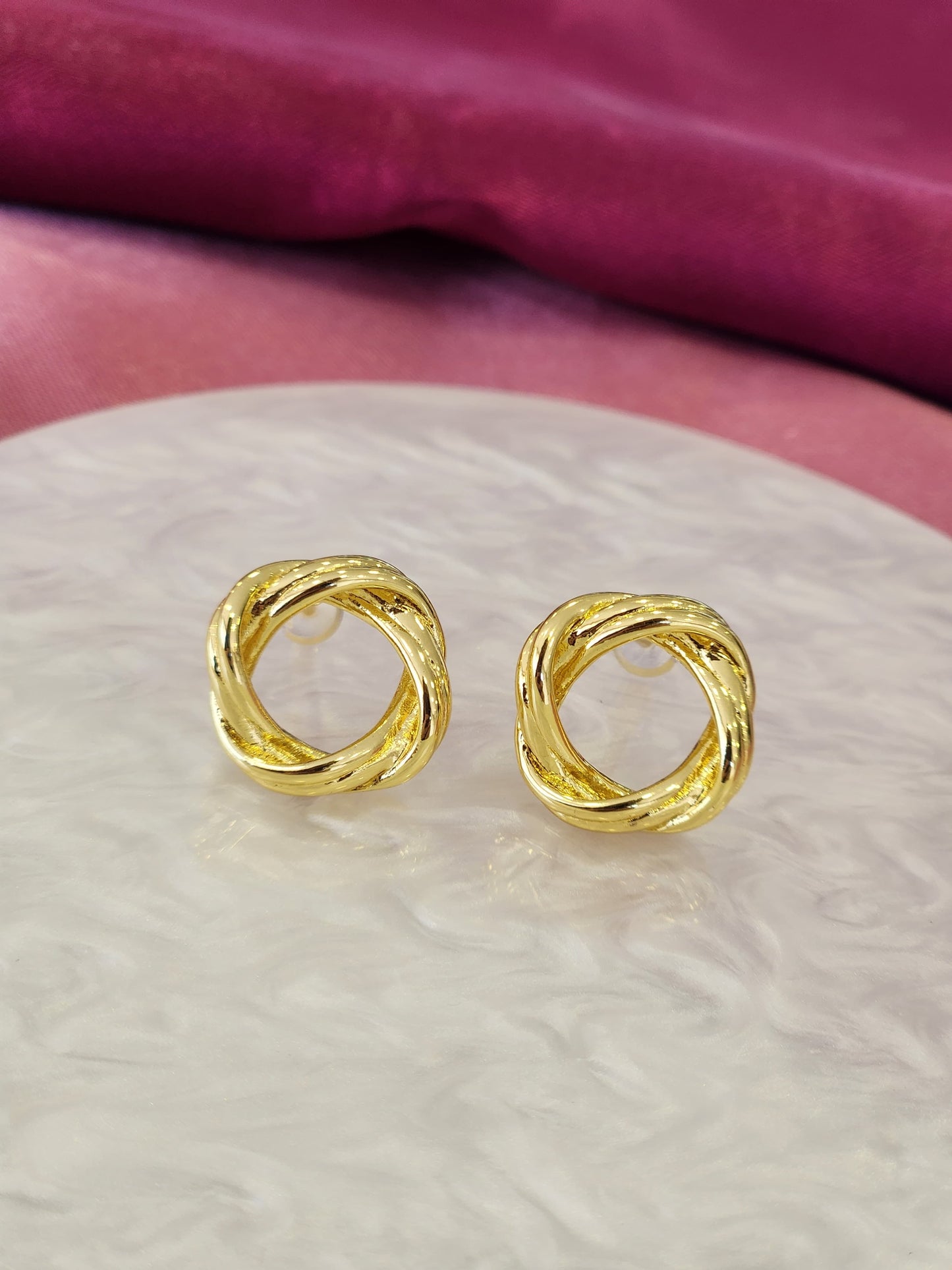 Aretes dobles circulares huecos #F16.1
