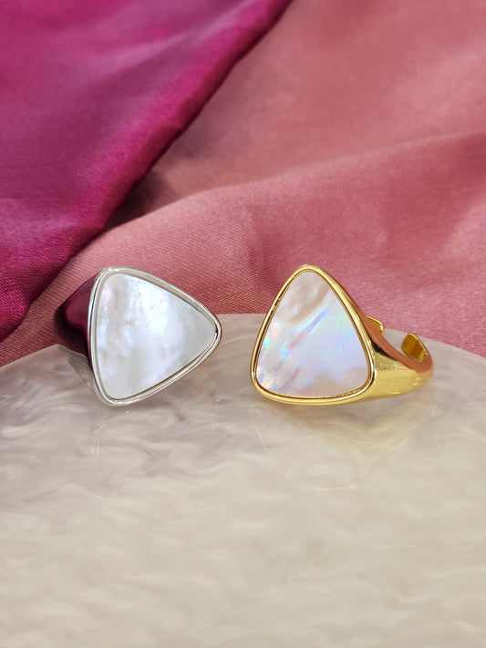 Anillo triangulo perla madre #G38