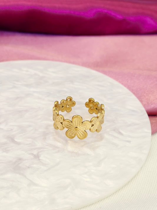 Anillo flor rayas