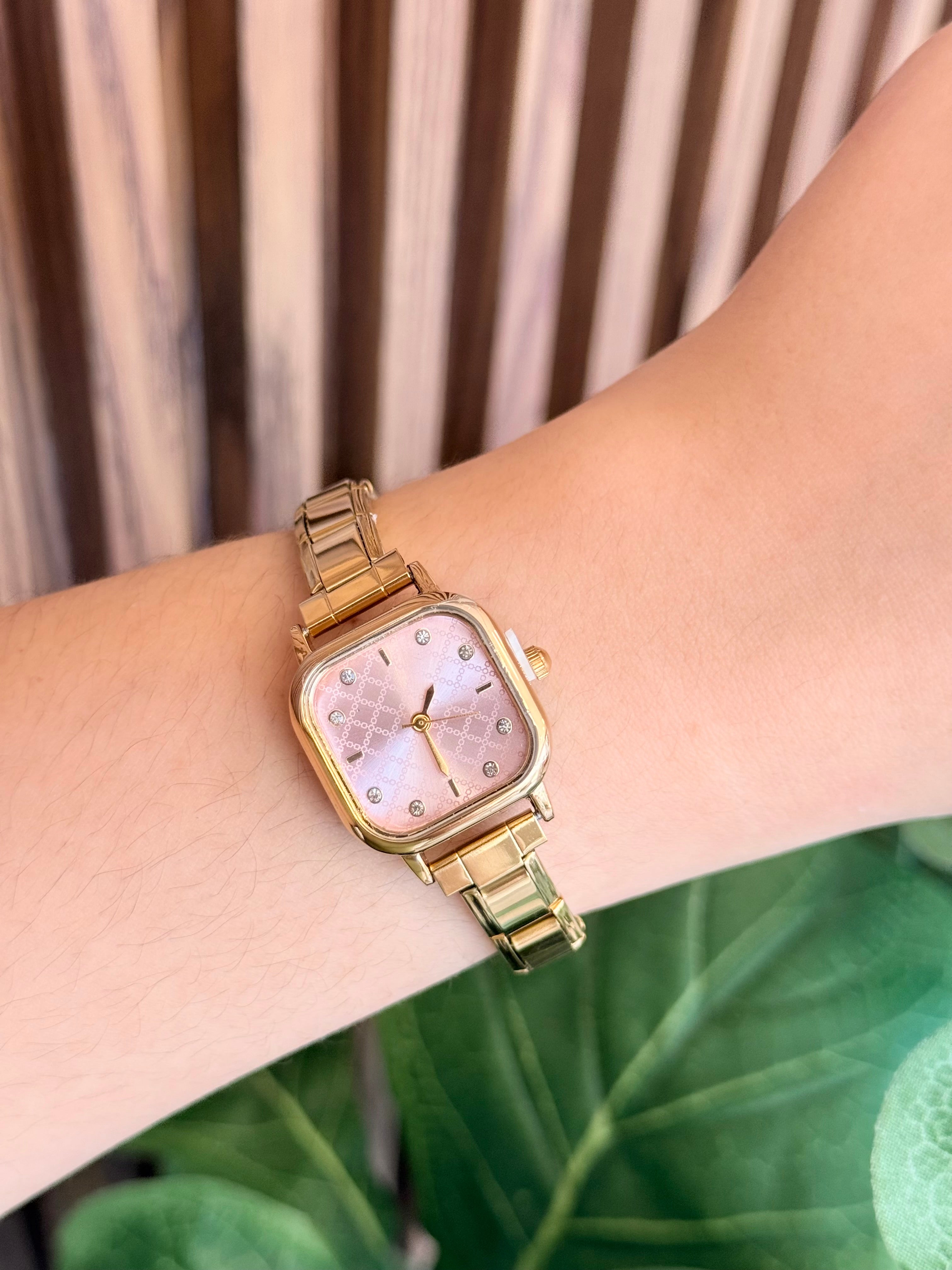 Reloj semicuadrado zirconia rombos #K62