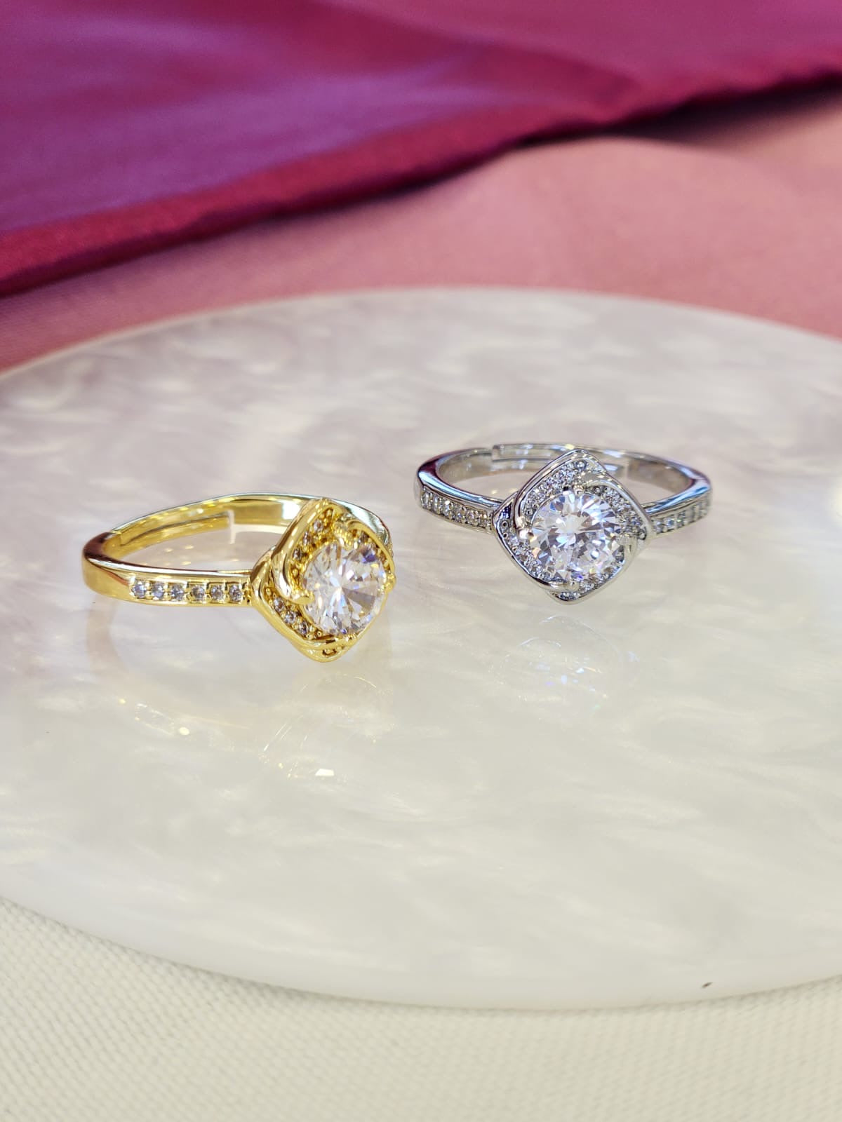 Anillo rombo estelar zirconia  #237