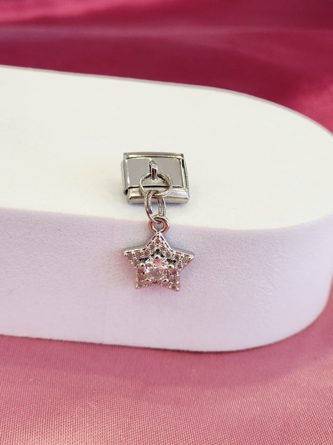 Charm estrella plateada zirconia #10