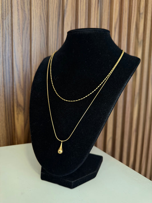 Collar doble con gota