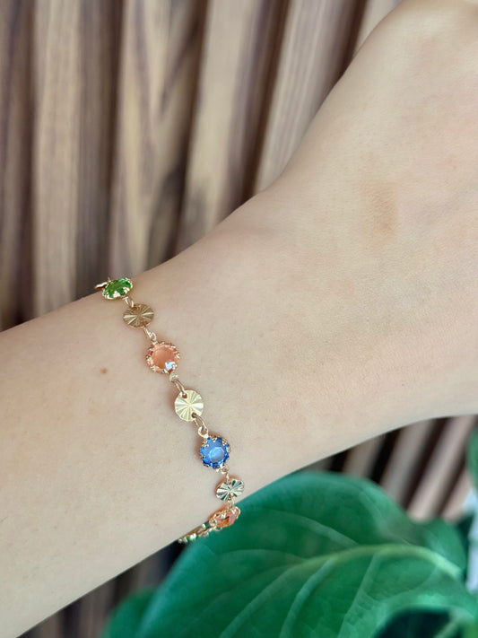 Pulsera zirconia colores rose gold