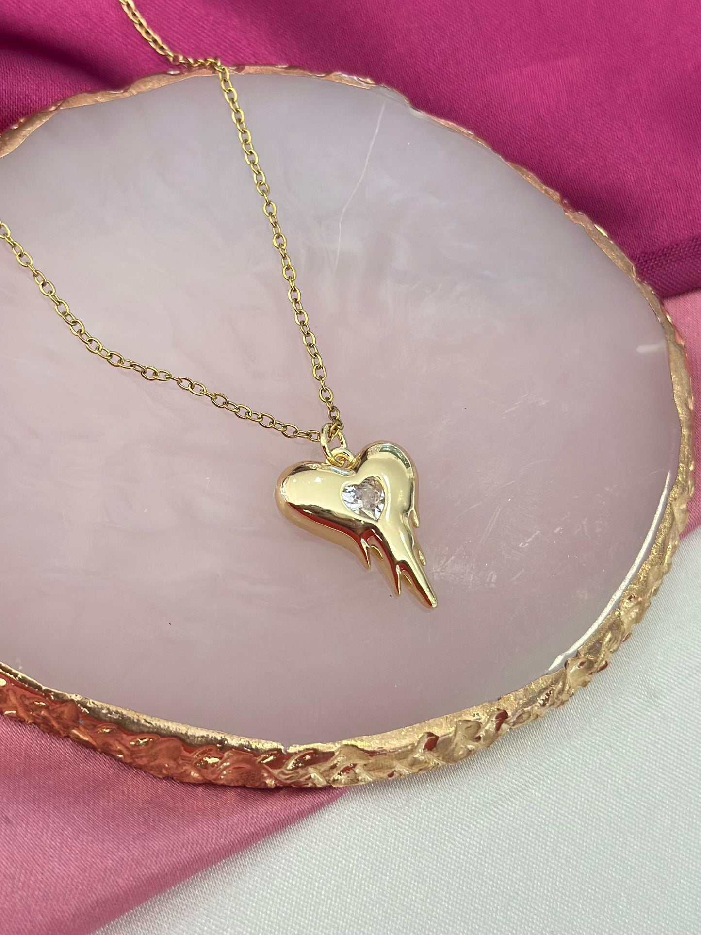 Collar corazon derretido #M