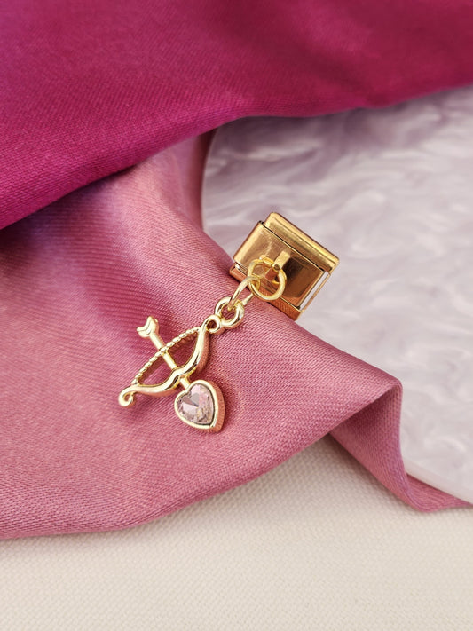Charm flecha rosa zirconia cupido colgante #4